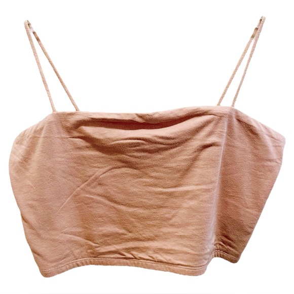 Open Edit Tops - Open Edit Women's Beige Crop Top Large